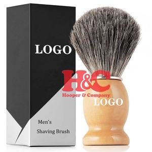 Nuevas llegadas: Brocha de afeitar de pelo sintético con mango de madera, ¡la más vendida! Lista para enviar. Para barberías y salones. MOQ 50 sets. - Product Image 2