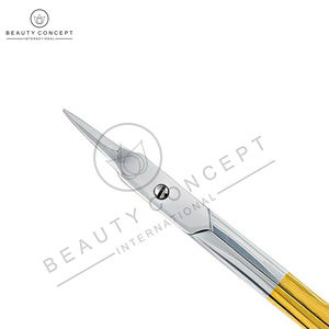 Tijeras para Uñas de Acero Inoxidable con Mango Dorado, Punta Puntiaguda, Logotipo Personalizado, Hoja Recta para Diestros, Duraderas - Product Image 5