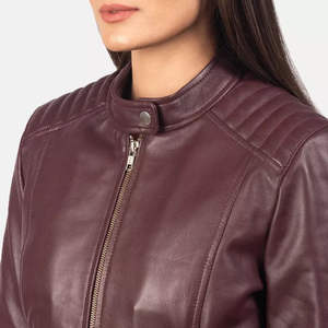 Veste en cuir véritable pour femmes, tricotée, respirante, personnalisable, vente en gros, prix bas - Product Image 4