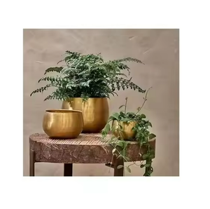 Ensemble de trois jardinières d'extérieur en métal au design attrayant, durables et écologiques, de différentes tailles, style ferme, décoration pour la maison et le jardin - Product Image 1