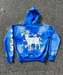 100% coton personnalisé 2 pièces Jogging survêtement ensemble lavage à l'acide pantalons de survêtement empilés en détresse unisexe strass survêtement - Product Image 2