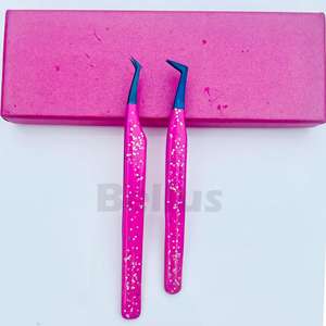 Pinzas de extensión de pestañas de embalaje personalizado Pinzas de pestañas de volumen de acero inoxidable con precios de fábrica competitivos - Product Image 4