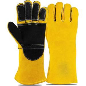 Gants de sécurité d'assemblage en gros en cuir de vachette en peau de chèvre Gants de soudage TIG résistants à la chaleur Protection du travail à la main durables - Product Image 6