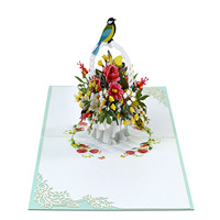 Cartes de vœux 3D personnalisées avec fleurs pour la fête des mères, en provenance du Vietnam, HMG, avec modèle pop-up et enveloppes incluses