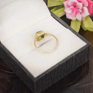 Anillo de plata de ley 92,5 con piedra preciosa de ónix verde natural 1,87G 8X8mm Tamaño de piedra - Product Image 6