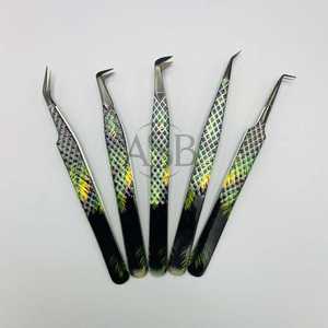 Pince à épiler en papier à fleurs noires à pointe en fibre, instrument de beauté, impression de logo personnalisée, service OEM d'isolation - Product Image 6