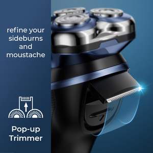 Rasoir électrique pour homme, utilisation humide/sèche, rasoir à grille triple lame, sans fil, rechargeable, étanche, tondeuse pop-up pour voyage, fonction de verrouillage - Product Image 5