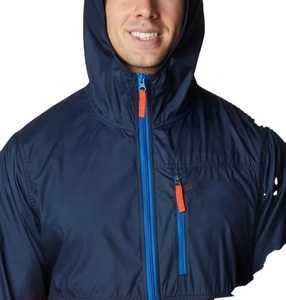 Chaqueta Cortavientos Impermeable con Capucha y Cremallera para Hombre, Ropa Deportiva Transpirable, Chaqueta Cortavientos Informal con Cuello Alto para Verano - Product Image 3
