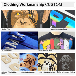 Logo personnalisé qualité supérieure 100% coton bouffé impression 450gsm sweats à capuche graphique sweats à capuche Y2K décontracté hommes pull à capuche - Product Image 4