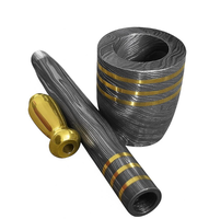Pipe à fumer réutilisable en acier Damas traditionnel fait main Jexmoo, avec étui en cuir, cadeau pour papa, mari