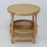 Table basse ronde en rotin moderne pour salon et villa