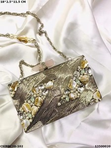 Bolso bohemio de lujo, atractivo bolso de mano con aspecto real, diamantes de imitación de resina, diseño de Metal, bolso de noche, monedero de resina de alta calidad - Product Image 3