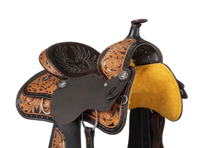 Sillín occidental de caballo de cuero genuino de calidad superior para carreras de barriles y equitación - Product Image 3