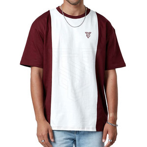 Meilleur prix T-shirts pour hommes élégants à manches courtes et épaules tombantes, inspirés du streetwear, en coton/fibre de bambou, faible MOQ - Product Image 1