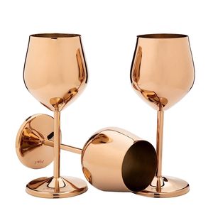 Verres à vin à tige en acier inoxydable, gobelets incassables en verre à vin enduits de cuivre incassables, meilleures ventes - Product Image 1