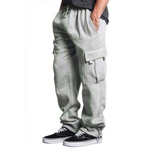 Pantalon de survêtement baggy de détente en polaire lourde personnalisée pour hommes, avec plusieurs poches - Product Image 3