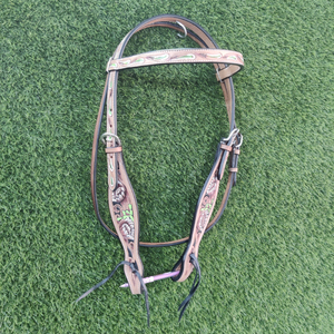 Cabezal de cuero de vaca genuino respetuoso con el medio ambiente con diseño exclusivo de brida occidental fabricante personalizado de Horse Exim - Product Image 1