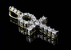 Colgante de diamante de alta calidad para uso diario personalizado Unisex tenis Ankh Cross VVS Moissanite para hombres y mujeres - Product Image 2