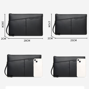 पुरुषों की लक्जरी चमड़े के बड़े हैंडबैग बैग के साथ कलाई के पट्टा हैंडहेल्ड होल्स्टर - Product Image 5