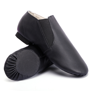 Usine américaine Chaussures de danse jazz antidérapantes pour femmes Conception à enfiler fendue avec matériau en cuir durable - Product Image 5