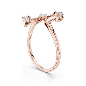 Anillo Floral con Diamante de Laboratorio Redondo Brillante de 0.099 CT para Mujer, Claridad VVS-VS EF, Cultivado por CVD, Oro de 18K, 14K, 10K y Plata 925 - Product Image 5
