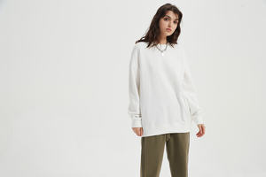 Impression personnalisée unisexe éponge française logo personnalisé broderie coton vierge surdimensionné surpoids col rond sweat-shirt - Product Image 6