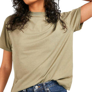 Camiseta de algodón de tendencia superior 100%, camiseta ligera transpirable de verano, camiseta de mujer de gran tamaño con logotipo personalizado de alta calidad - Product Image 5