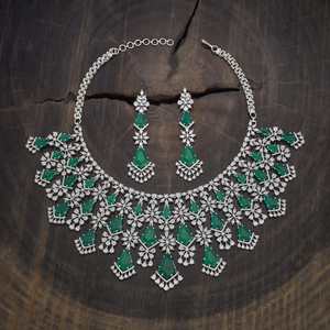 Zircon Necklace 178416 Elegant <b>Wedding</b> <b>Accessory</b> with Dazzling Zircon Stones - Product Image 2