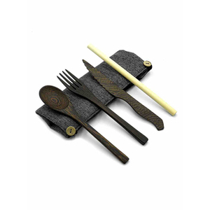 Elegante juego de cubiertos de madera de primera calidad con cubiertos con acabado multicolor, perfecto para vajilla y utensilios de mesa - Product Image 1