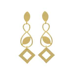 Nouvelle arrivée Dangle boucles d'oreilles forme géométrique boucle d'oreille boucles d'oreilles en laiton design classique pour femmes et fille - Product Image 1