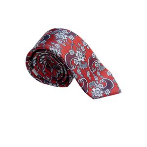 Corbata italiana con diseño de cachemir rojo - Product Image 1