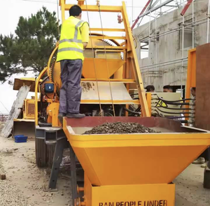 Pompe à béton prête à l'emploi économique et robuste JBS40, pompe à béton diesel portable sur remorque pour la construction de maisons - Product Image 2