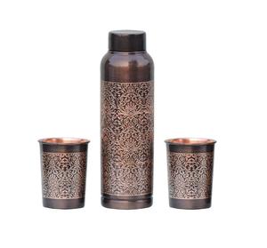 Bouteilles en cuivre solide faites à la main d'approvisionnement direct d'usine de nouvelle conception de haute qualité avec l'échantillon gratuit de bouteilles d'eau de Sipper. - Product Image 4