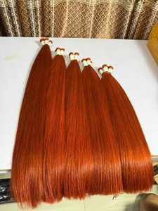 Extensions de cheveux humains Remy de haute qualité, orange, en vrac, sans trame, double épaisseur, à enrouler - Product Image 4