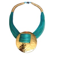 Tendance laiton cire cordon collier meilleur cadeau de fête pour les filles collier ras du cou concepteur broderie pour les bijoux de fête des femmes
