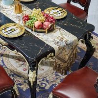 Ensemble de table à manger rectangulaire en teck massif sculpté à la main, contemporain et luxueux, 6 chaises, meubles de maison écologiques et durables