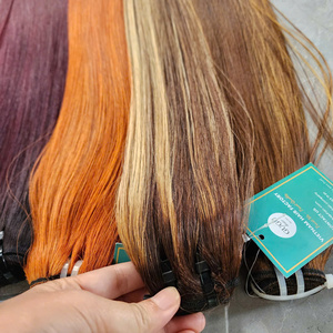 VENTA CALIENTE Cabello humano vietnamita Premium liso y sedoso Super doble dibujado Remy recto colorido precio al por mayor - Product Image 2