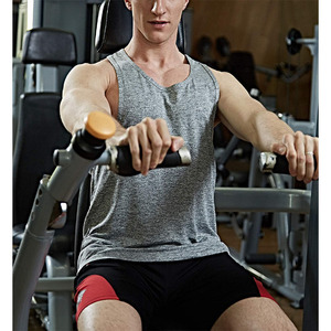 Chaleco de fitness para hombre, ropa de gimnasio, camiseta sin mangas, elástico, transpirable y de secado rápido, 100% de algodón sin mangas - Product Image 3