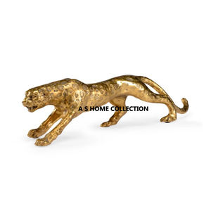 Premium Quality Brass Metal Hammered Texture <b>Gold</b> Finished Tiger <b>Sculpture</b> Elegant for Home Office Decorative - Product Image 1