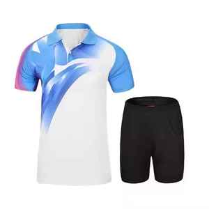 ชุดเทนนิสชายเสื้อและกางเกงขาสั้นผ้าโพลีเอสเตอร์ระบายอากาศได้ดีชุดเครื่องแบบแบดมินตัน - Product Image 2