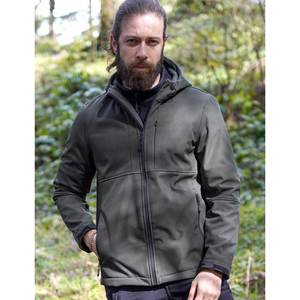 Custom <b>Mens</b> Hooded Canvas Softshell <b>Jacket</b> Stylish Lightweight Waterproof Windbreaker Casual Winter Daily Wear with Logo - Product Image 4