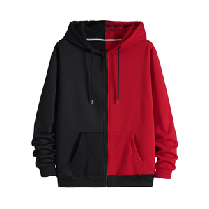 เสื้อฮู้ดซิปผู้ชายแบบทูโทน ทรงปกติ แขนยาว สไตล์ลำลอง สตรีทแวร์ - Product Image 1