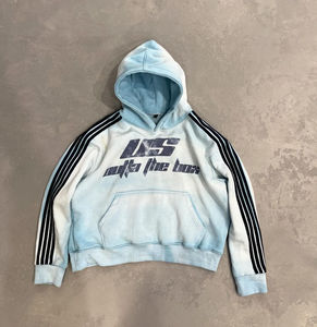 Hot Sale Custom Acid Washed Plus Size <b>Stripped</b> Distress Printing Tracksuits Top Trendy Men Streetwear Vintage Sweat Suits OEM - Product Image 2