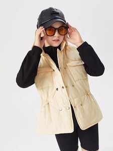 Chaquetas de invierno sin mangas personalizadas para mujer, chaleco acolchado con cremallera, chaleco acolchado grueso para exteriores - Product Image 3