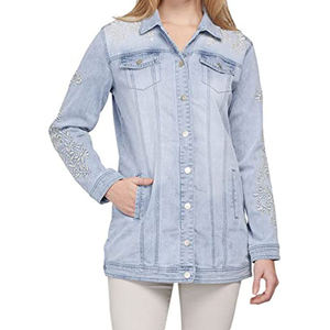 Custom <b>Men's</b> Hooded Varsity Denim <b>Jackets</b> with Animal Print Embroidery 100% Cotton Quick Dry & Breathable Ronpex - Product Image 1