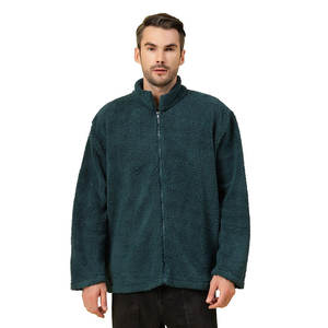 Veste en sherpa à boutons avec poches poitrine et coupe décontractée, veste en polaire sherpa légère pour l'hiver - Product Image 1