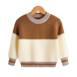 Pull en tricot doux et chaud pour enfants, écologique, de qualité supérieure, en coton mélangé, fabricant OEM avec poche avant - Product Image 2