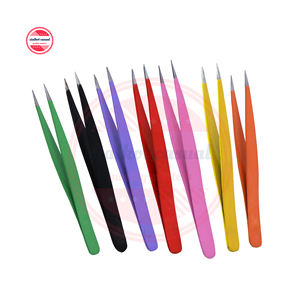 Pince à épiler d'extension de cils en acier inoxydable Ensemble de pinces à épiler Outils de soins de beauté des cils Logo personnalisé - Product Image 1