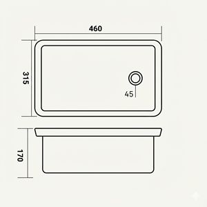 Modern <b>Mini</b> Lab Sink <b>Table</b> Top Ceramic Vanity Eco-Friendly 5 Year Warranty Home Office Kitchen Bathroom Hotel Villa Farmhouse - Product Image 2