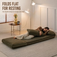 Canapé-lit pliable moderne convertible avec dossier réglable et coussin en velours côtelé pour salon et chambre d'amis